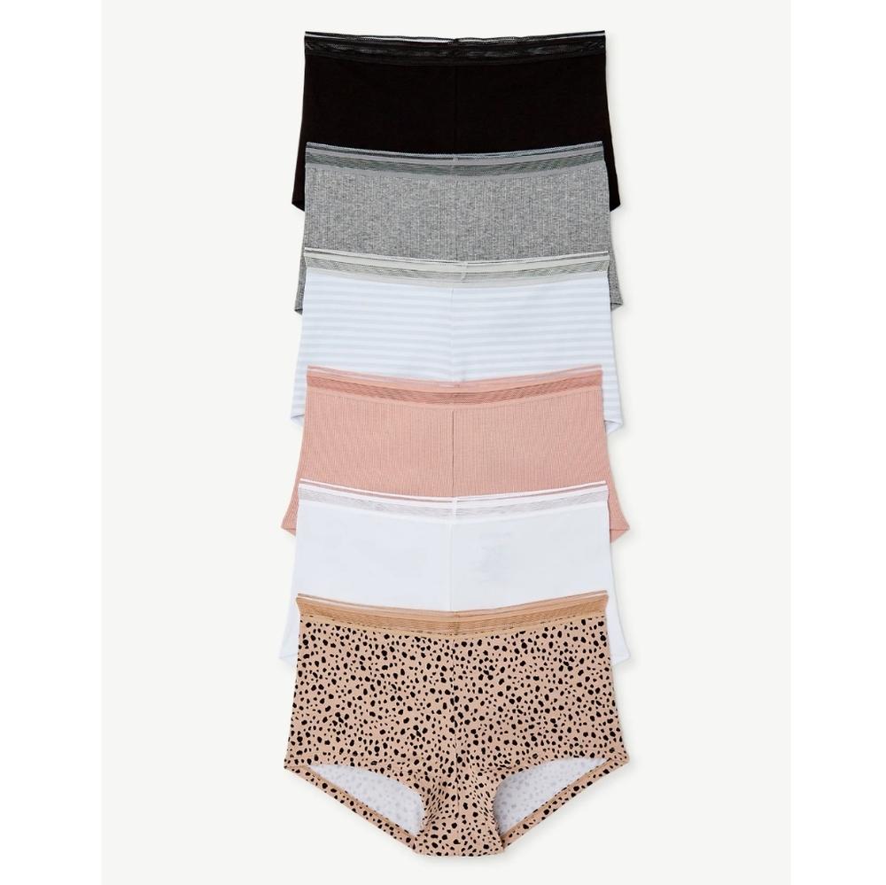 6-Pk Joyspun Women's Cotton Boyshort Panties